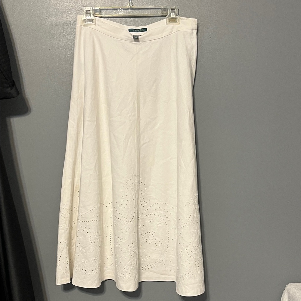 Lauren Ralph Lauren Cream Eyelet Maxi Skirt